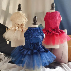Cute Summer Dog Dress Lace Tulle Princess Outfit for Dogs & Cats
