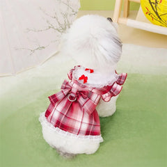 Plaid Summer Dog Dress 🎀 Lightweight Skirt Outfit for Small & Medium Dogs