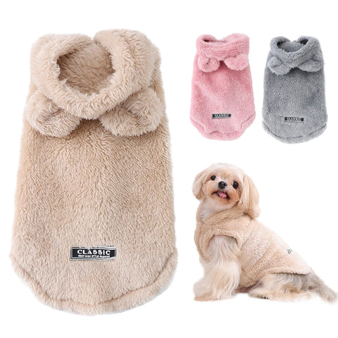 Winter Fleece Pet Hoodie – Warm Sweater Coat for Small & Medium Dogs and Cats