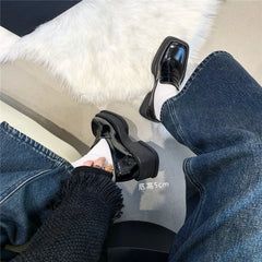 Women'S Shoes Low Heel Loafers Casual Ladies Slip on Square Toe Shoes Female Elegant Fashion Shoes Zapatillas Mujer