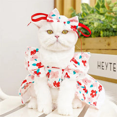 Sweet Princess Pet Dress – Bowknot Summer Outfit for Small Dogs & Cats