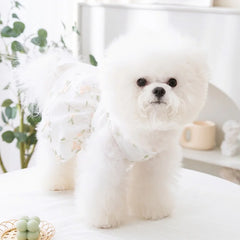 Fashion Print Summer Dog Dress 🌸 Sweet Bow Princess Outfit for Small Dogs & Cats