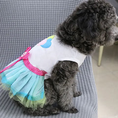 Striped Lace Pet Dress – Cute Summer Outfit for Small Dogs & Cats