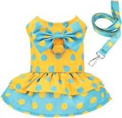 Luxury BoLuxury Bowknot Dog Dress – Princess Summer Harness Dress & Leash Set for Small Dogswknot Dog Dress for Small Dogs Summer Yorkie Chihuahua Girl Puppy Dog Clothes Princess Harness Dress and Leash Set