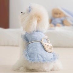 Cute Floral Lace Pet Dress Harness – Cute Spring/Summer Outfit for Small Dogs & CatsCat Dog Floral Crossbody Vest Harness - Spring/Summer Lace Dress Two-Legged Outfit for Teddy Dogs & Cats, Pet Clothes