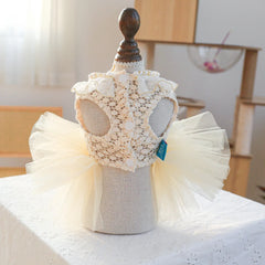 Luxury Kawaii Dog Dress 👑 Pearl Collar Princess Outfit for Small Dogs & Cats