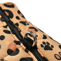 🐾 Leopard Print Winter Dog Jacket – Waterproof Pet Coat for Small Dogs