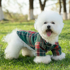 Summer Plaid Pet Shirt – Cotton Vest for Small Dogs