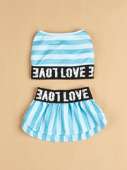 Striped Summer Dog Dress 🌞 Cool Swimwear Outfit for Small Dogs & Cats