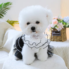 Black Bow Wedding Pet Dress – Elegant Summer Princess Outfit for Dogs & Cats