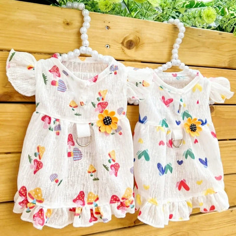 Princess Dog Dress 🍓 Cute Strawberry Summer Outfit for Small Dogs & Cats