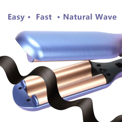 0.6" (16mm) Mini 3-Barrel Hair Waver – Ceramic Beach Wave Curler (5 Temps)