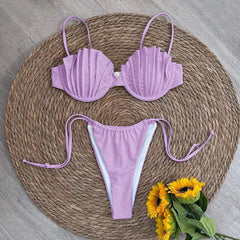 Sexy Shell Micro Brazilian Bikini – Women’s Thong Swimsuit Set