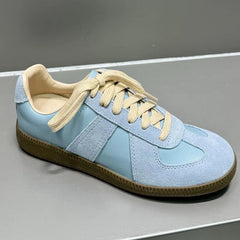 AUTUSPIN 17 Colors Women Training Sport Shoes Summer Autumn Fashion Sewing Ladies Lace-up Sneakers Contrast Casual Flats Female