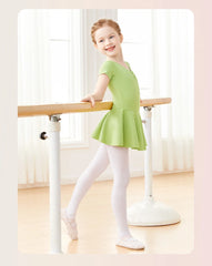 Girls Pink Ballet Leotard Dress – Short Sleeve Tutu Dance Outfit