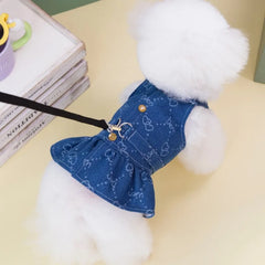 Luxury Denim Dog Dress 👗 Designer Summer Outfit for Small Dogs & Cats