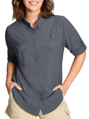 TACVASEN Women’s Quick-Dry Hiking Shirt – Long Sleeve Outdoor Top