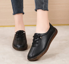New 100% genuine leather fashionable casual walking loafers and lightweight sports shoes for women