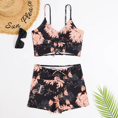 Floral High-Waist Bikini Set – Women’s Push-Up Two-Piece Swimsuit