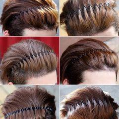 1/6PCS Metal Wavy Hair Bands – Unisex Black Head Hoop