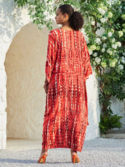 Long Tie-Dye Kimono Cover-Up – Open Front Beachwear for Women