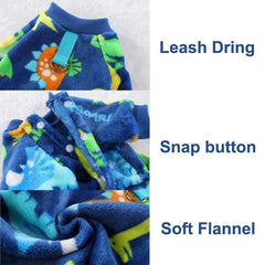 Winter Warm Fleece Dog Jumpsuit – Plush Pajamas for Small Dogs  Description: