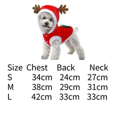 Christmas Dog Clothes Warm Flannel Elk Outfit for Dogs & Cats