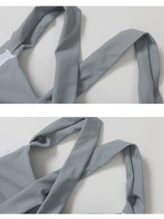 Solid Color Slimming One-Piece Swimsuit – Women’s Dress-Style Vacation Swimwear