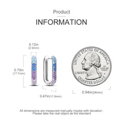 925 Silver Hoop Earrings for Women – Zircon Heart & Star Drops