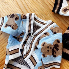 Striped Dog Cardigan – Luxury Sweater for Small Dogs & Cats