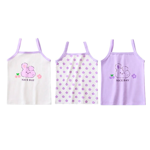 Girls Cotton Singlet Tank Tops (3-Pack)