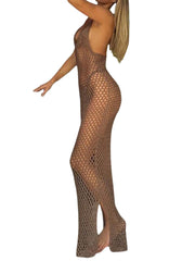 Women Knitted Beach Cover Ups Crochet Cutout Backless Dress for Bikini Swimsuit Bathing Suit Summer Clothes