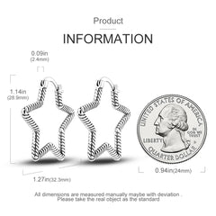 925 Silver Hoop Earrings for Women – Zircon Heart & Star Drops