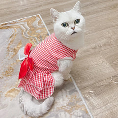 Striped Princess Cat Dress 🎀 Cute Summer Outfit for Cats, Kittens & Small Pets