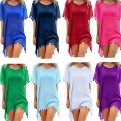 Loose-Fit Cotton Tunic Cover-Up – Women’s Swim T-Shirt Dress
