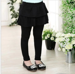 Girls Cotton Leggings with Skirt – Warm Cake Skirt Pants (3-11Y)