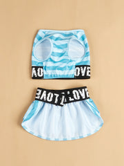 Striped Summer Dog Dress 🌞 Cool Swimwear Outfit for Small Dogs & Cats