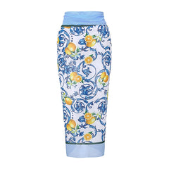 Flaxmaker Lemon Print Bikini Set – Women’s Push-Up Tie-Shoulder Swimsuit 2025