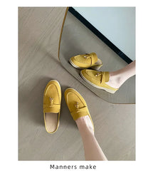 New 2025 Soft Bottom Tassel Lock Buckle High Top Loafers Women's round Toe Mid Heel Comfortable Leather Shoes Leisure Style