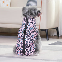 🐾 Leopard Print Winter Dog Jacket – Waterproof Pet Coat for Small Dogs