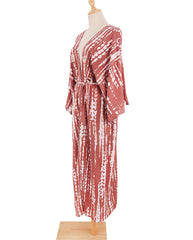 Long Tie-Dye Kimono Cover-Up – Open Front Beachwear for Women