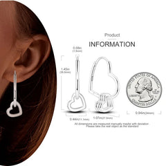 925 Silver Hoop Earrings for Women – Zircon Heart & Star Drops