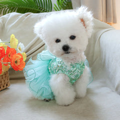 Green Fairy Pet Wedding Dress 💚 Mesh Tutu Princess Outfit for Dogs & Cats