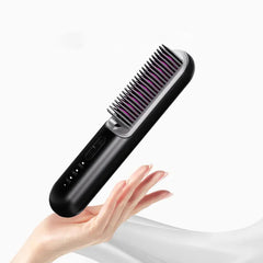 Wireless Hot Comb Straightening Brush – Negative Ion Cordless Anti-Scald Hair Styler