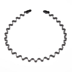1/6PCS Metal Wavy Hair Bands – Unisex Black Head Hoop