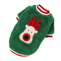 Christmas Dog Hoodie – Warm Winter Elk & Santa Pet Costume for Small & Medium Dogs