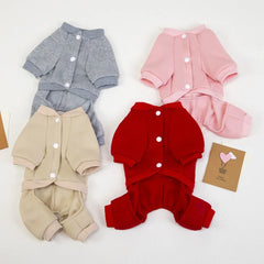 Winter Warm Dog Coat – Thick Fleece Hoodie Jumpsuit for Small & Medium Dogs