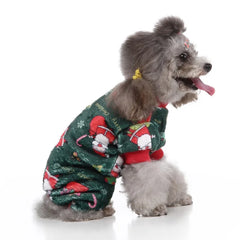 Christmas Winter Dog Pajamas – Warm Pet Clothes for Small Dogs & Cats