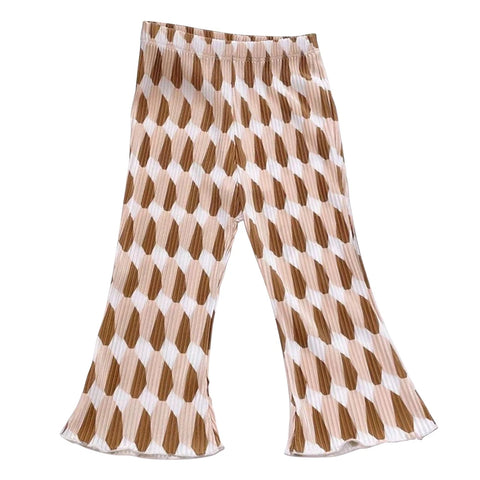 Girls Summer Floral Polka Dot Flared Pants