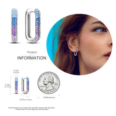 925 Silver Hoop Earrings for Women – Zircon Heart & Star Drops